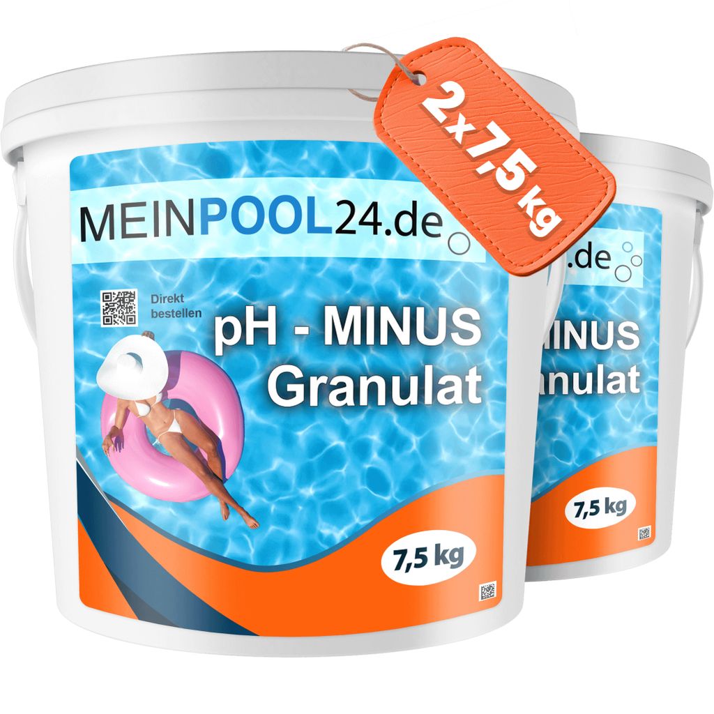 2x7,5 kg pH-Senker Granulat Pool Schwimmbad pH-Minus Produktbild 