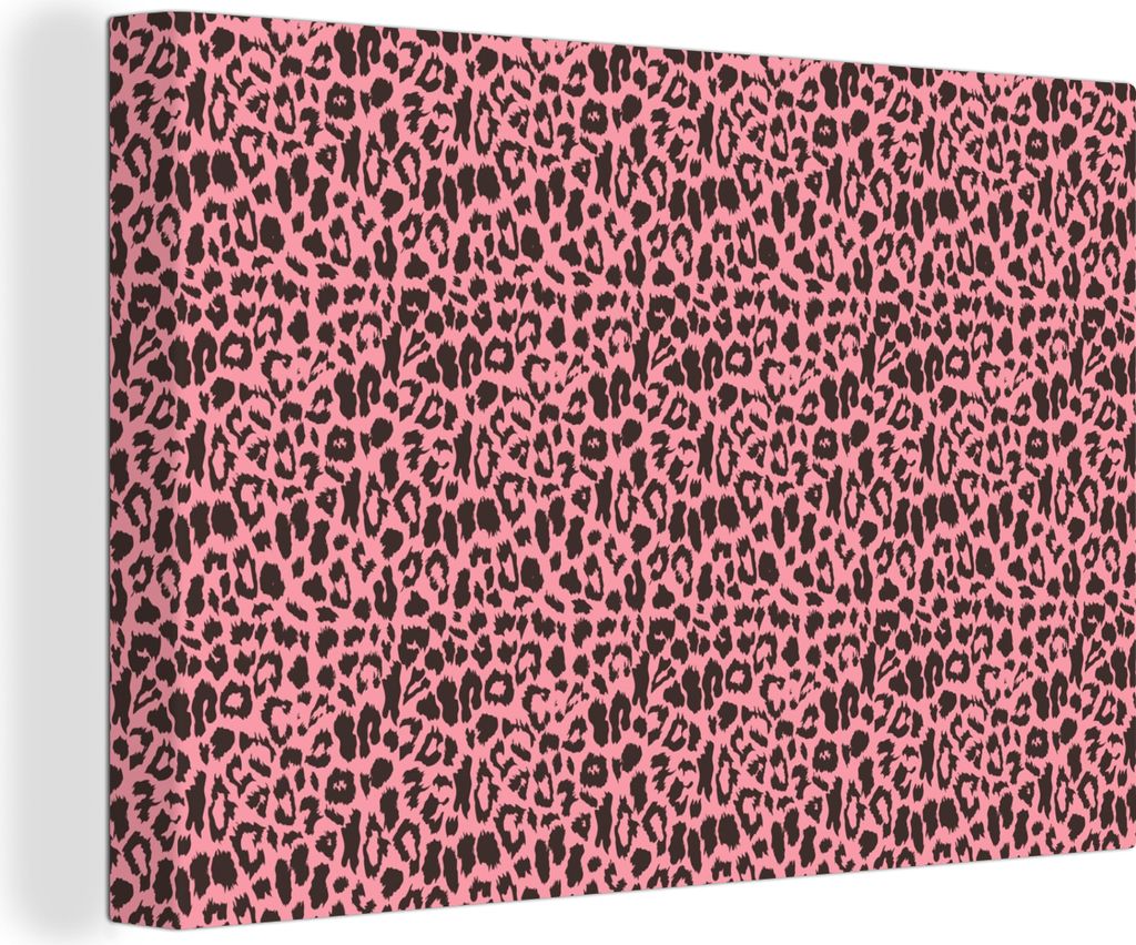 OneMillionCanvasses - Leinwandbilder - 140x90 cm, Tiermuster - Rosa - Panther, Wandbilder Kunstdruck Wanddekoration - Foto auf Leinwand - Gemäld...