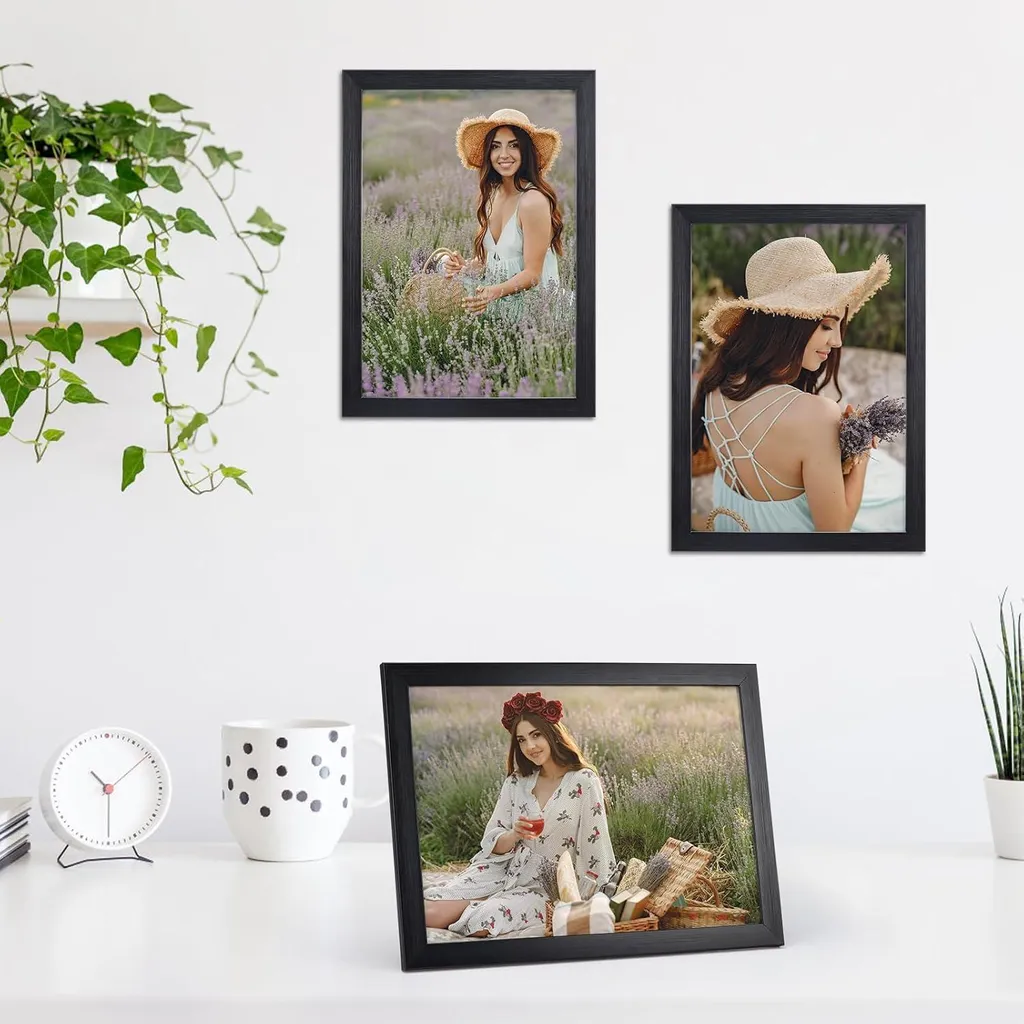 Lot de 12 porte-photos A4 noirs - cadres élégants pour photos et affiches