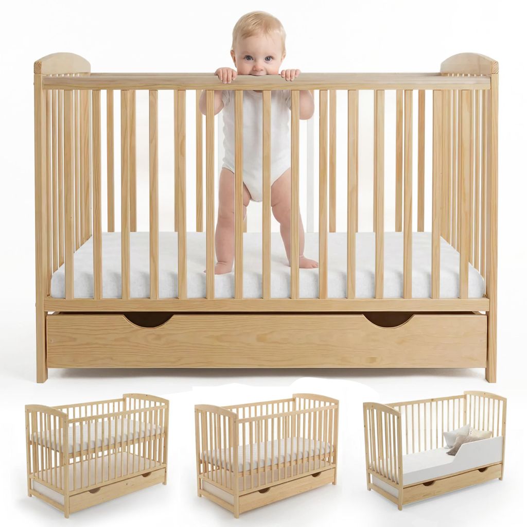 Love For Sleep Babybett Gitterbett mit Schublade 120 x 60 + Produktbild 