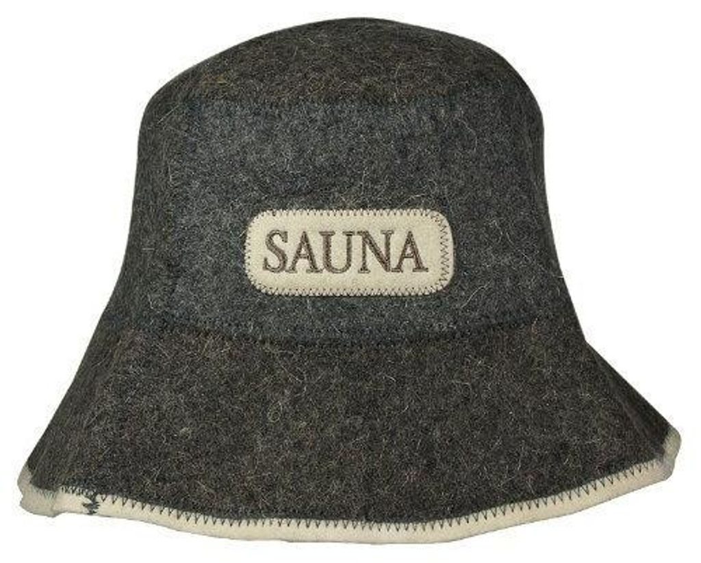 Saunahut met *SAUNA*-borduurwerk, gemaakt van vilt, vilten Productafbeelding 