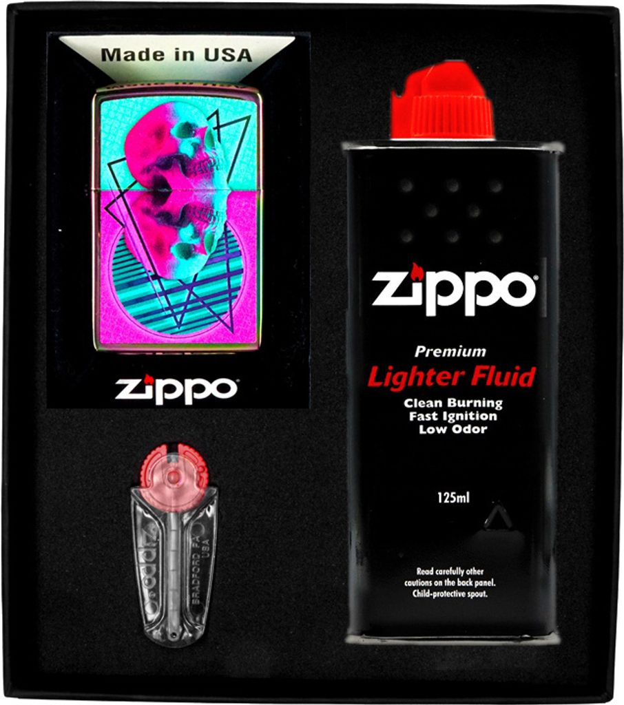 Feuerzeug-Set ZIPPO SKULL MIRRORED Geschenk No1