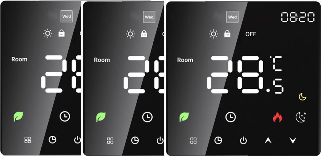 3X Smart Thermostat 3A Digital Raumthermostat Wasserheizungsgeräte Fußbodenheizung, Touchscreen, programmierbare Temperaturregelung, 2 Modus