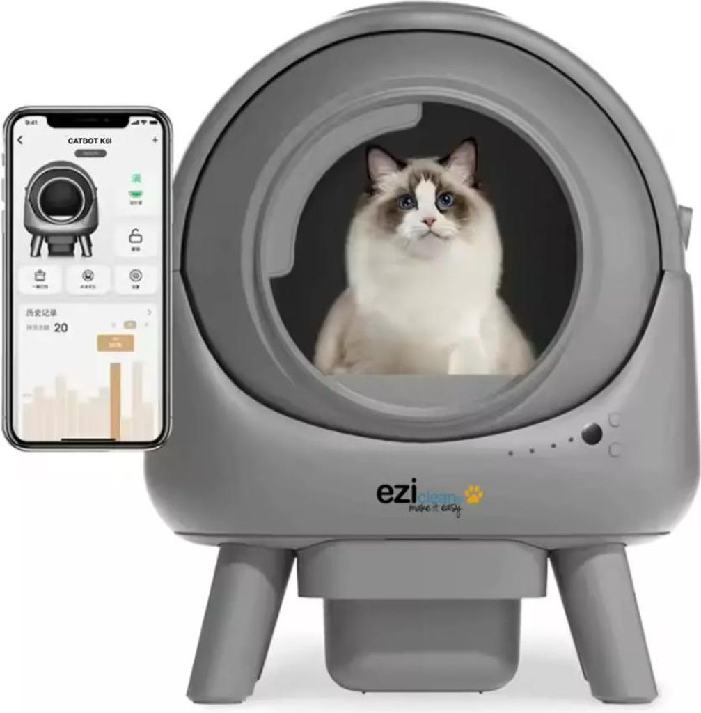 Selbstreinigende katzentoilette mit roboterfunktion, 50 l, 55 db, grau E.ziclean CATBOTK6I