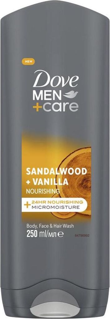 Dove Douchegel Men – Sandalwood & Vanilla 250 ml Produktbild 