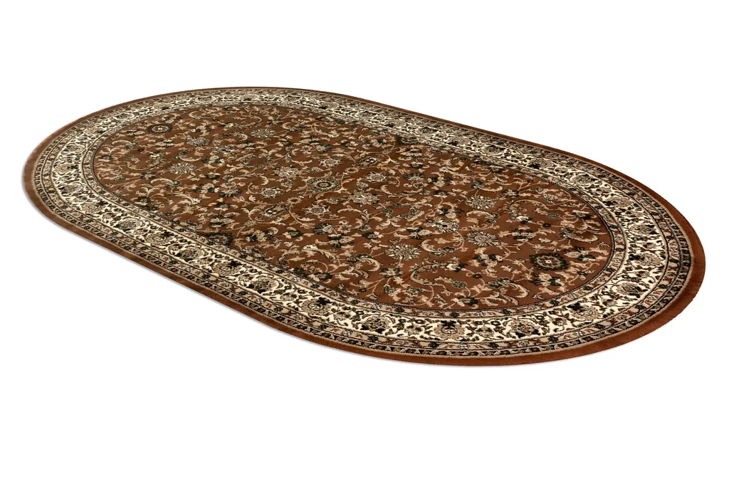 Tapis Ovale 100x180 cm Marron Royal ADR - Solution Déco Sol Durable - 3