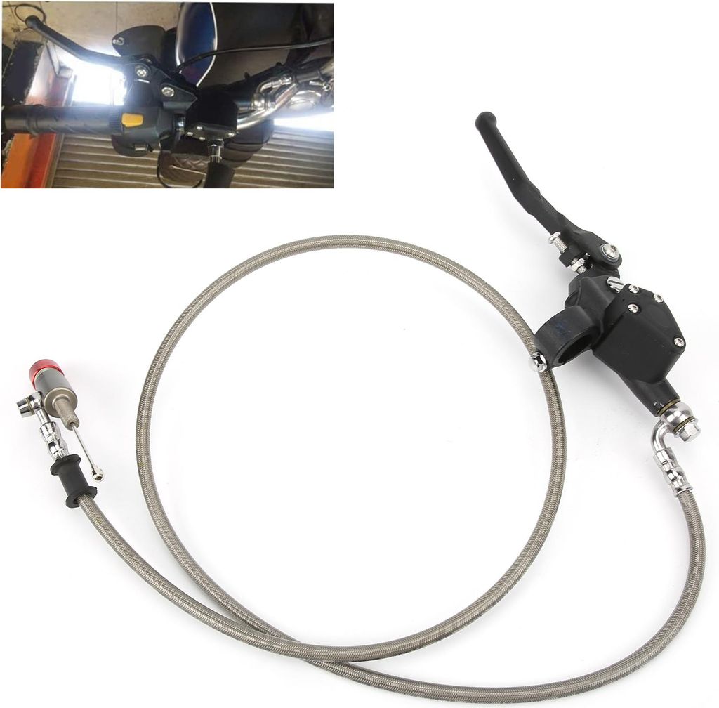 7/8 Zoll hydraulischer Kupplungsbremshebel mit 47,2 Zoll Kabel für 125 cc, 150 cc, 180 cc, 200 cc, 250 cc Off-Road-Motorrad-Roller