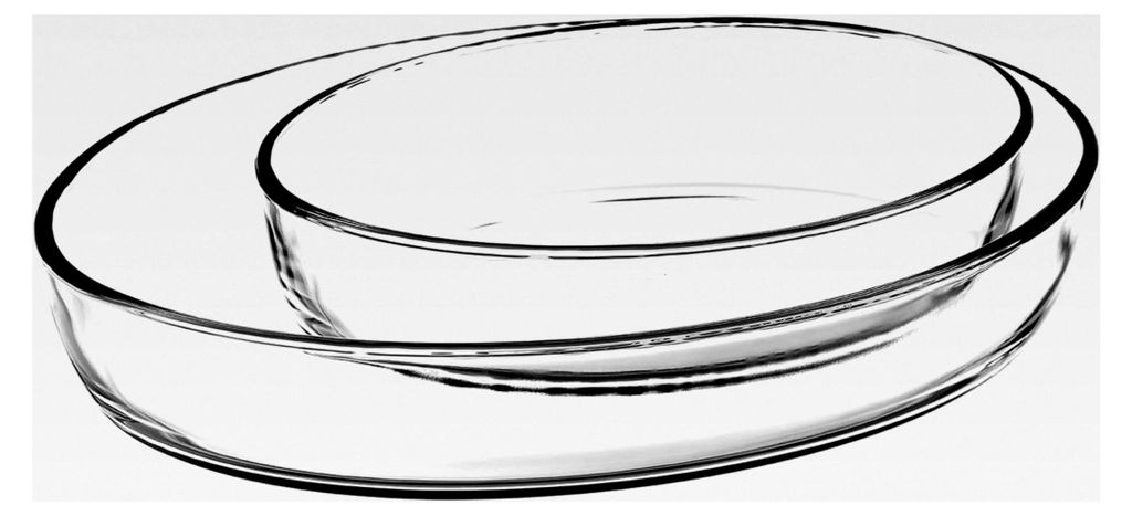 2-teiliges Glas Auflaufformen Set | aus hochwertigem Borosilikatglas | runde, quadratische oder ovale Formen | spülmaschinenfest bis 300°C und ba...