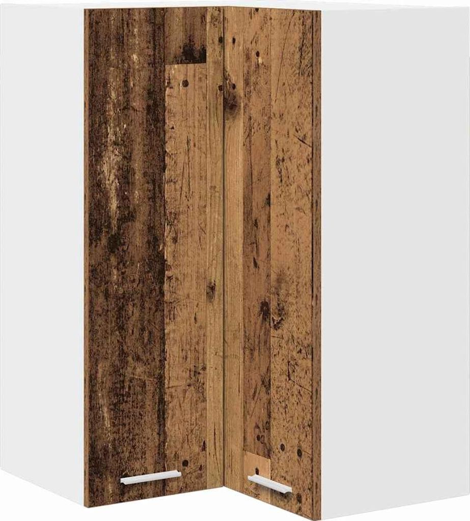 vidaXL Hängeschrank Riga Altes Holz und Weiß 57 x 57 x 80 cm