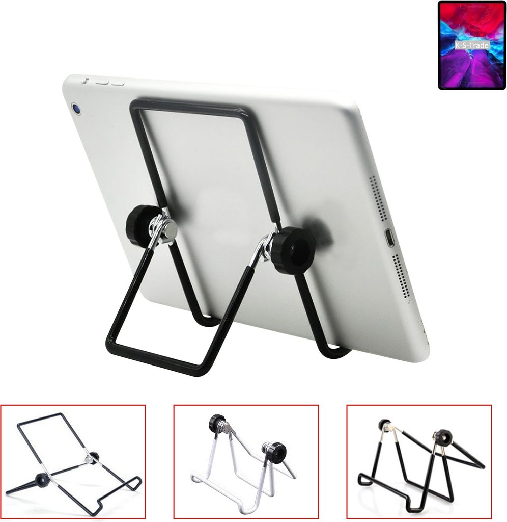 K-S-Trade Tablet-Ständer Tablet-Halterung Tablet-Aufsteller kompatibel mit Apple iPad Pro 12.9 (2020) Wi-Fi faltbarer Tischständer Tablet Halterung