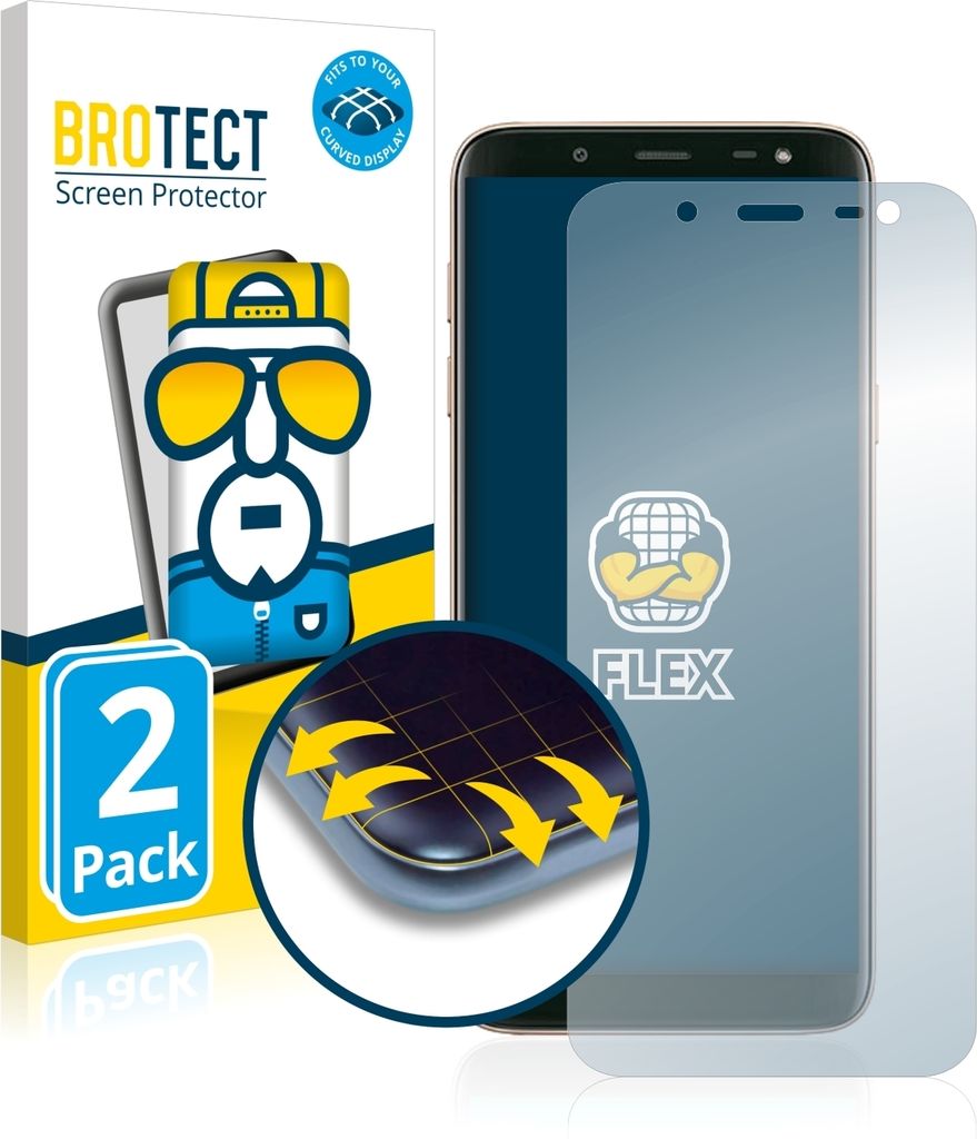 2x BROTECT Fullscreen Schutzfolie für Samsung Galaxy J6 2018 Displayschutz Folie Fullcover Klar Transparent