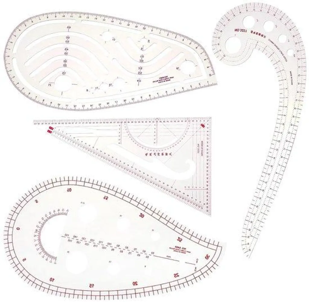 Set de 4 Règles de Couture et Traçage pour Mesure et Dessin de Patron