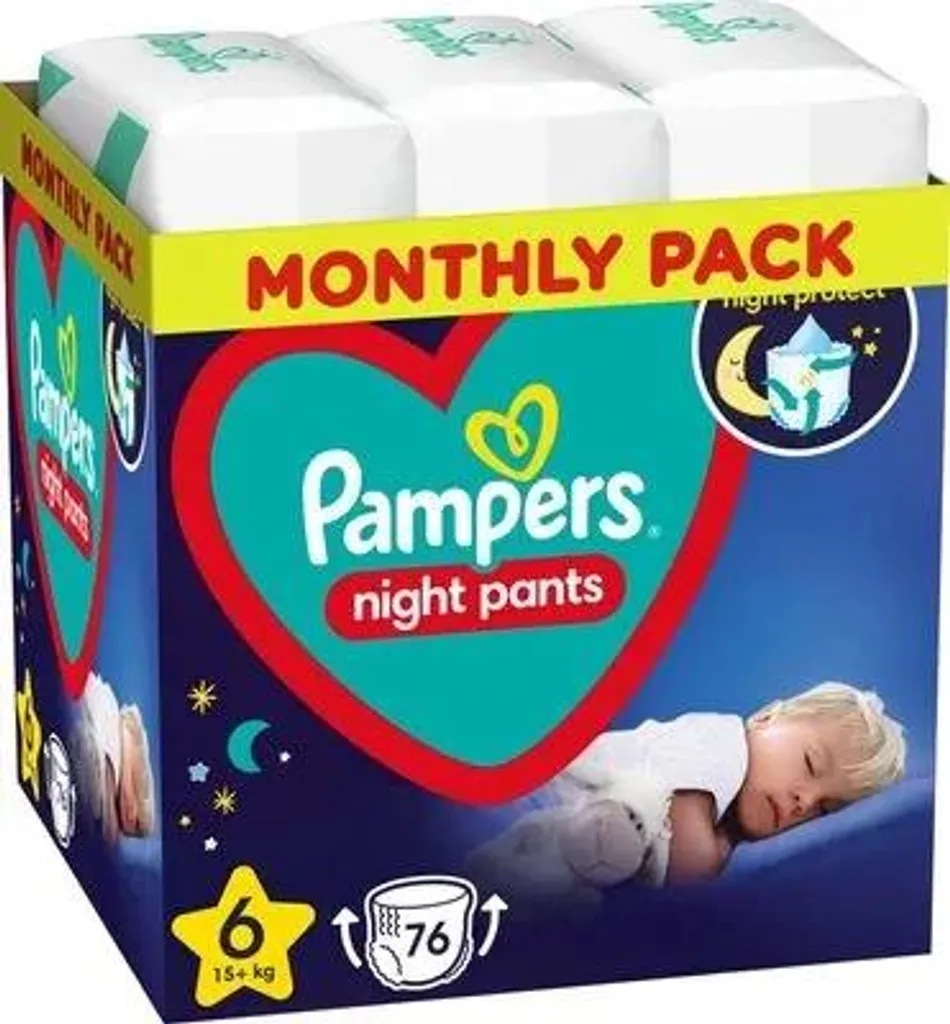 Couches-culottes Pampers Night taille 6 sommeil paisible pack de 76 pcs