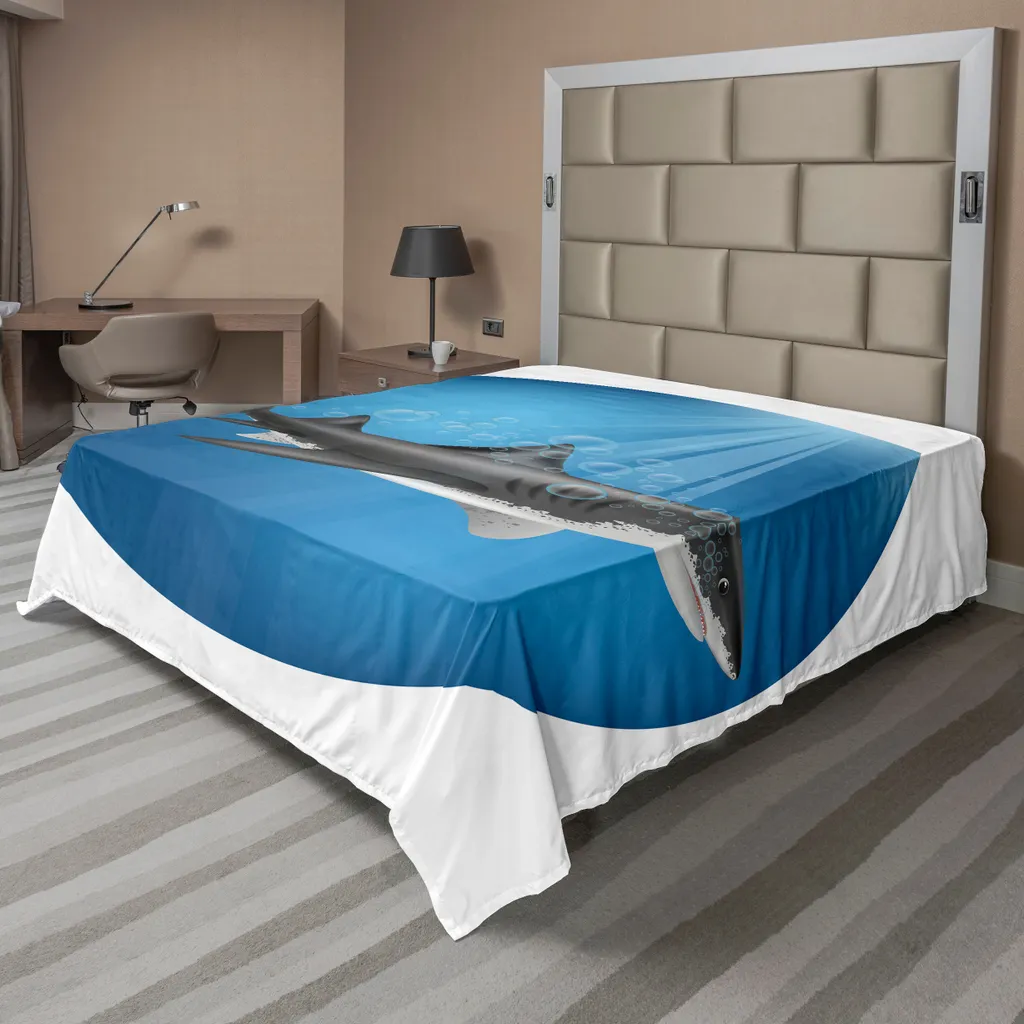 Drap de Lit Supérieur Requin en Microfibre Douce - Décoration Lit 266x260
