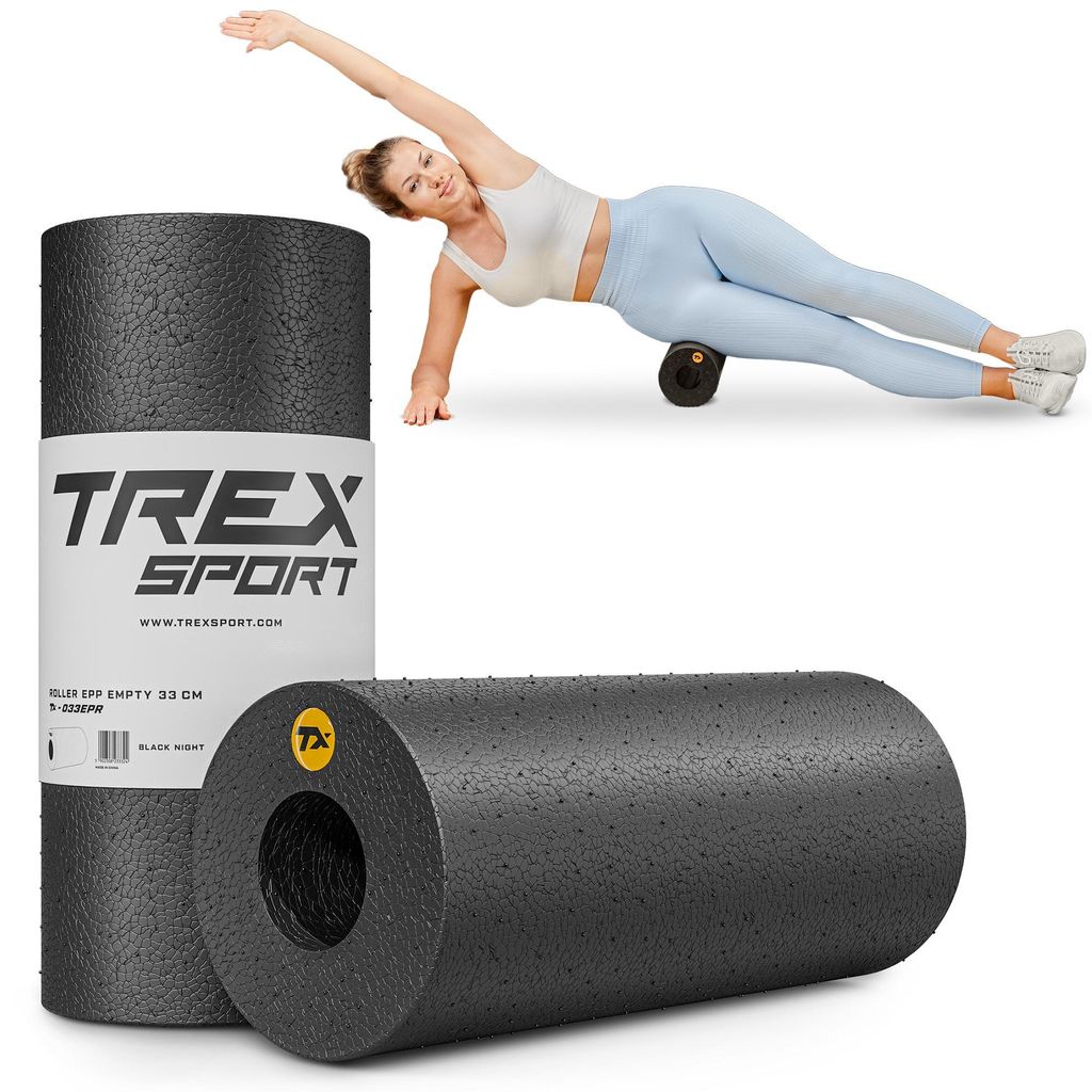 TREX SPORT Faszienrolle TX-033EPR | Massagerolle aus EPP-Schaumstoff, 33cm, leicht & stabil | Fitnessrolle für Rücken, Yoga, Ganzkörper-Selbstma...