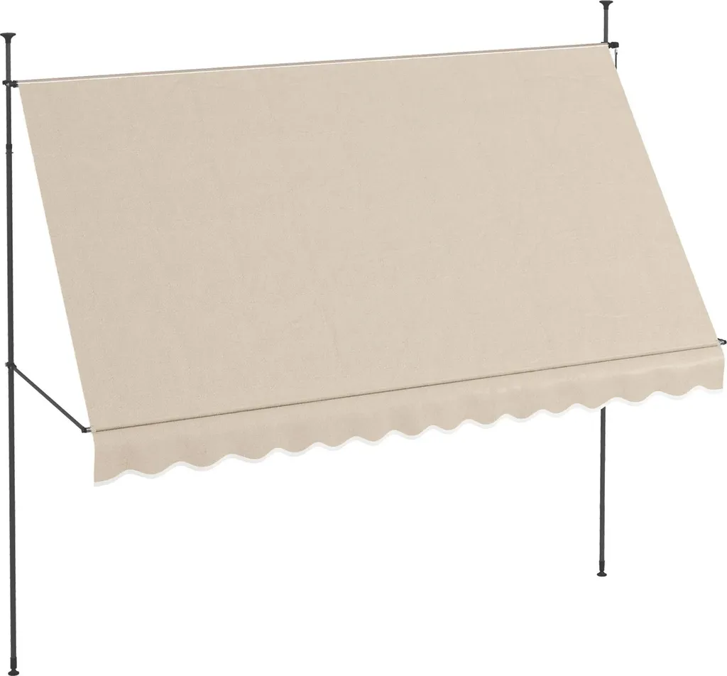 Auvent réglable imperméable 210-300cm toile sable haute protection UV