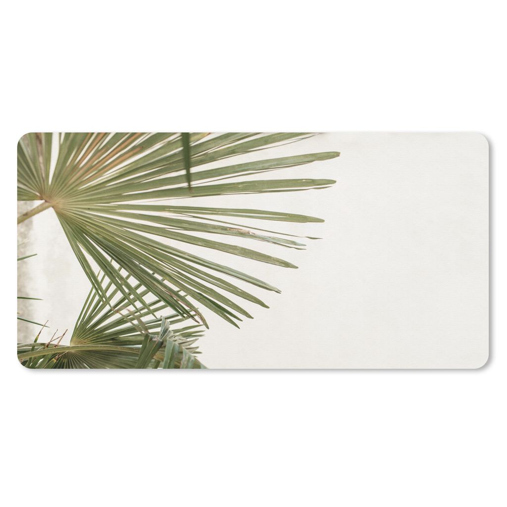 MuchoWow Schreibtischunterlage Sommer - Blatt - Grün 80x40 cm - XXL Mauspad - Gaming Mauspad