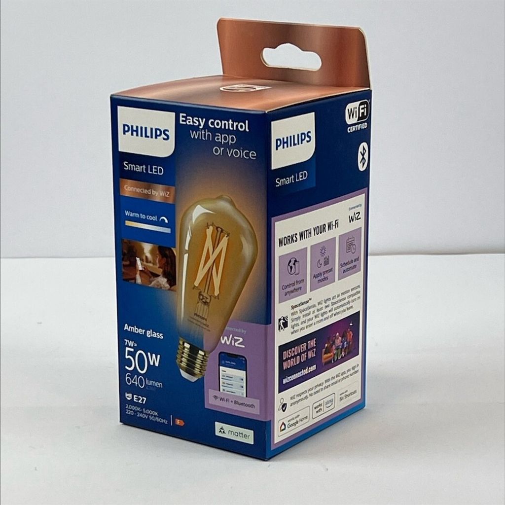 Philips WiZ Smart LED ST64 Edison 7W = 50W E27 Bernstein Produktbild 
