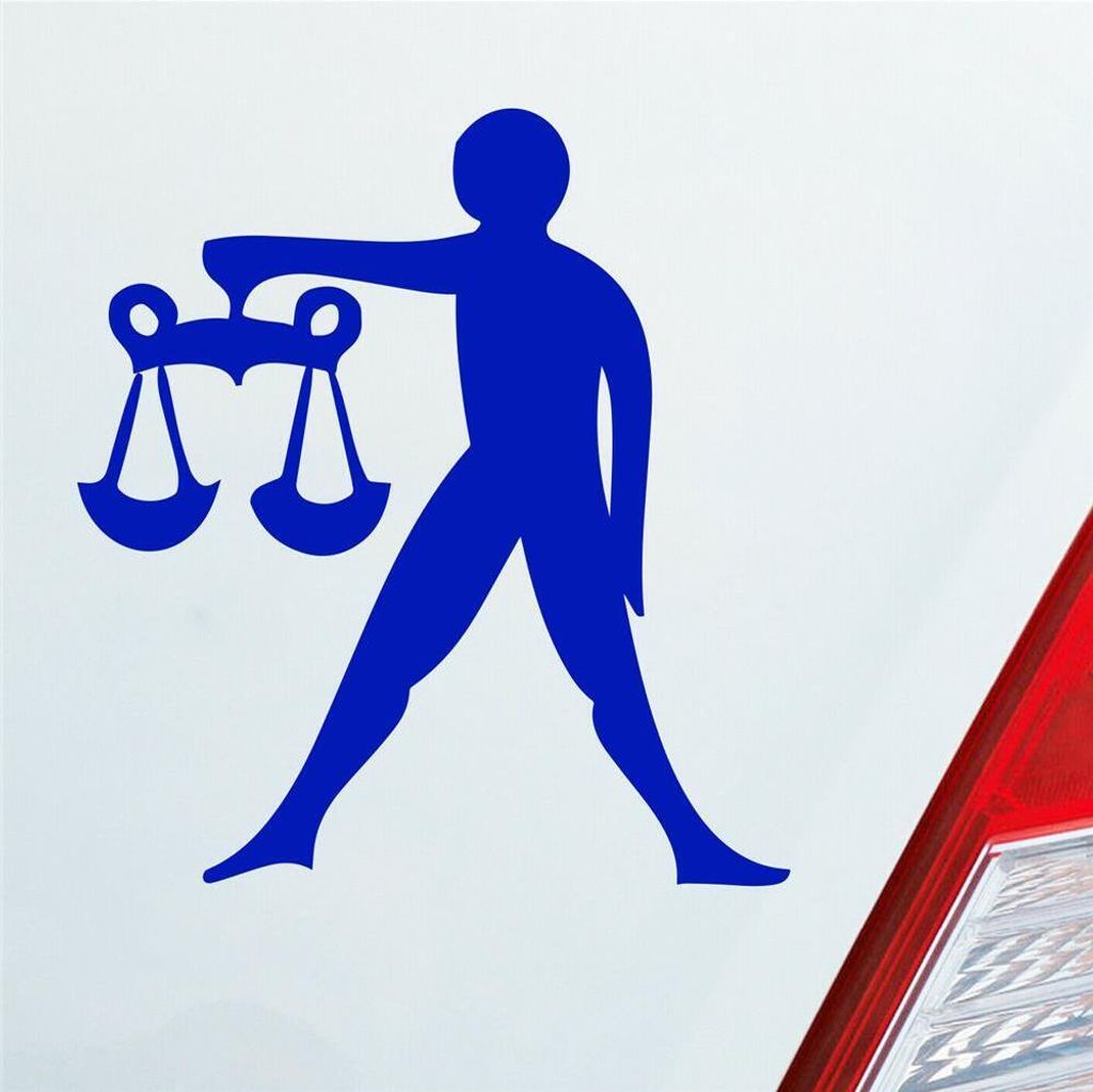 Auto Aufkleber Sternzeichen Waage PKW Car KFZ Roller 9x10 cm Dunkelblau Sticker Heckscheibenaufkleber