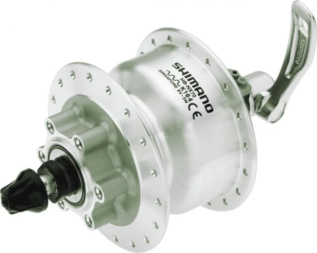 Shimano DH-3D32 Moyeu Dynamo 3W Argent Haute Performance 36T 100mm