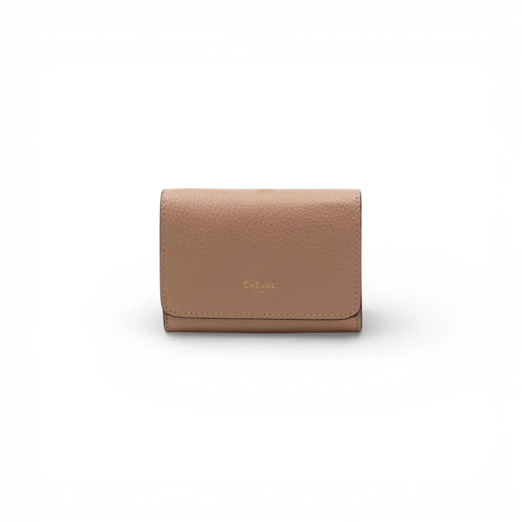 Portefeuille Cosmo Mini Rose Poudre - Cheval Firenze compact en cuir