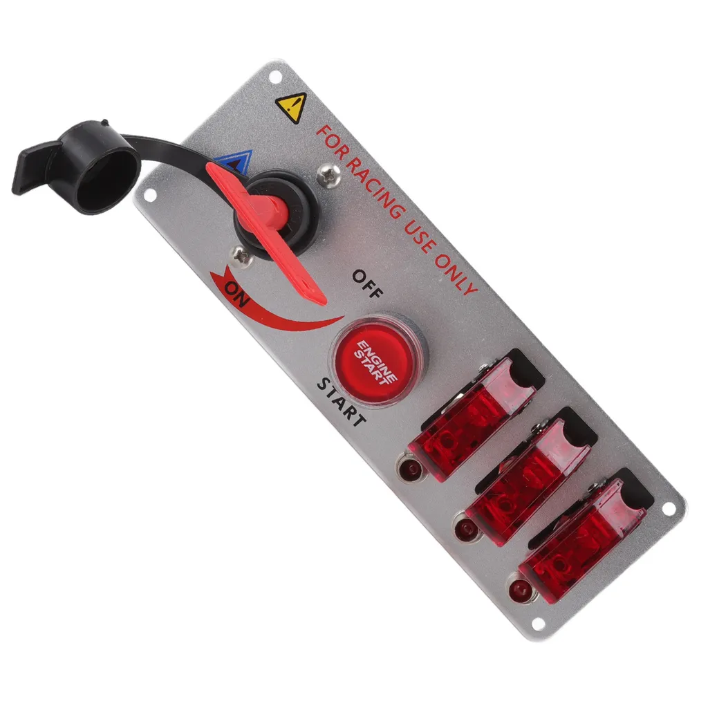 Panneau de commande d'allumage racing à bascule LED 12V universel