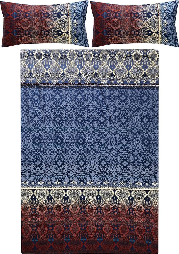 REDBEST Bettwäsche blau 1x 200x200 cm + 2x 40x80 cm