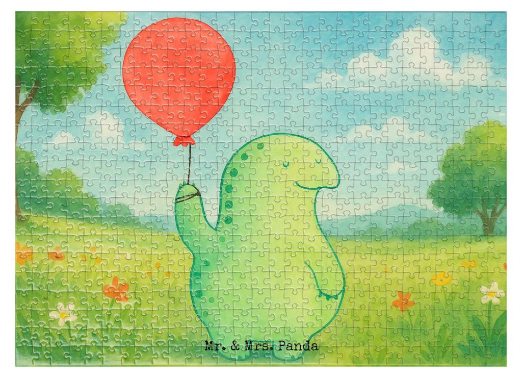 Mr. & Mrs. Panda Puzzle Schildkröte Luftballon Design 551 Teile - Weiß - Geschenk, Schildkröten, Motivation, Jahrmarkt, 1000, 500, 300, 2000, Mo...