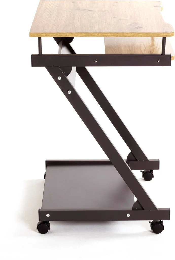 Table de travail compacte pour ordinateur portable avec étagère de rangement - 4