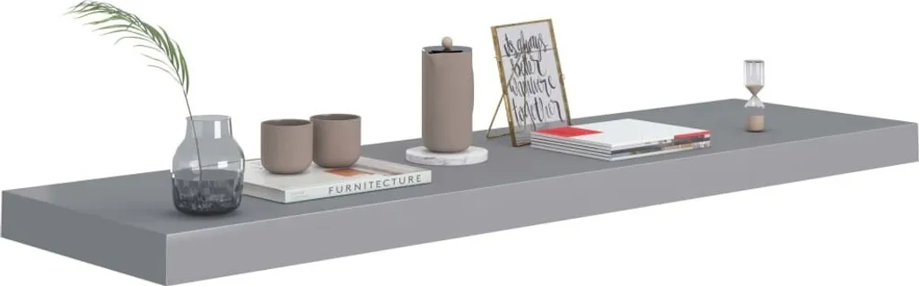 Mensola a Scomparsa Grigio 90x23.5cm | Arredo Moderno The Living Store - 3