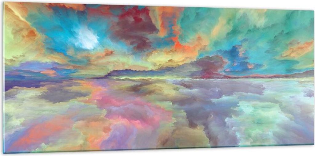 Bilder auf glas - Abstraktion modern - 120x50cm - Glasbilder - Wandbilder - Kunstdruck - zum Aufhängen bereit - Wanddekoration aus Glas - Glas Bil...