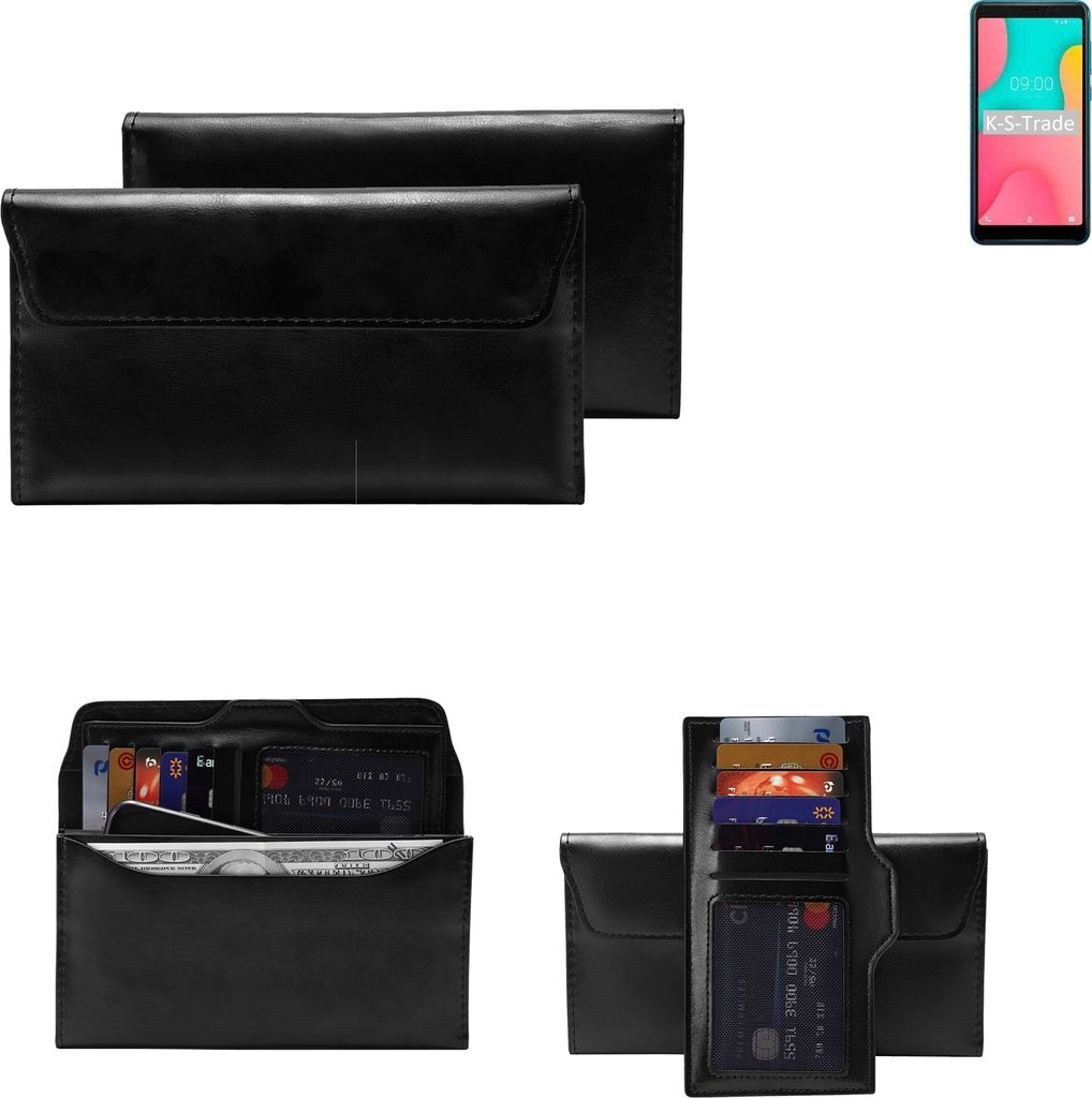 K-S-Trade Handy Hülle kompatibel mit Wiko Y60 Schutz Hülle Tasche Schutz Case Handytasche Kunstleder schwarz, 1x
