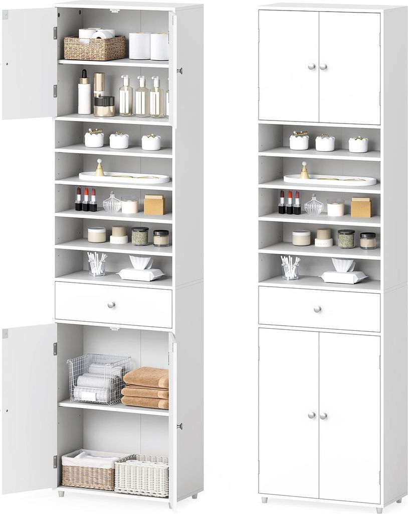 COSTWAY szafka łazienkowa z szufladą, 180 cm szafka z 4 Zdjęcie produktu 