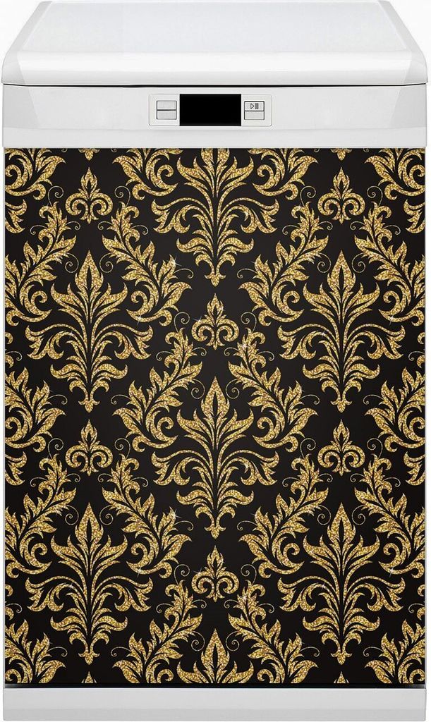 Dekorative Magnetmatte Küche Geschirrspüle 45x80 cm Magnet für Spülmaschine - Goldverzierung