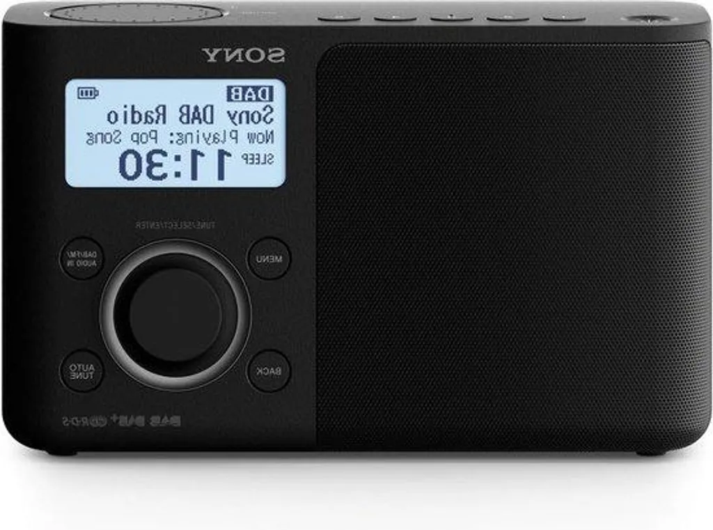 Radio numérique DAB+ portable noire à piles avec écran LCD intégré