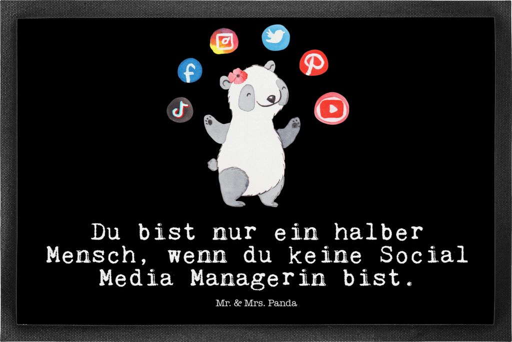 Mr. & Mrs. Panda Schmutzfangmatte Social Media Managerin Produktbild 