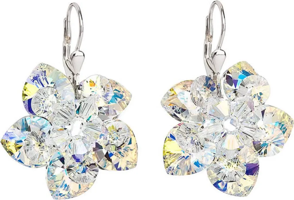 Boucles d'oreilles fleurs 31130.2 en cristal pur haute brillance