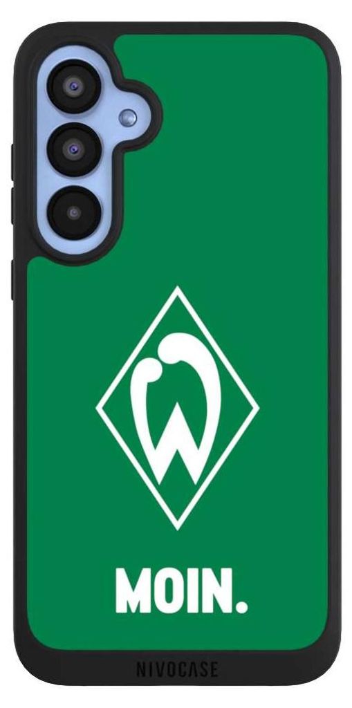 NIVOCASE Handyhülle für Samsung Galaxy A55 5G Hülle NIVOpure Case Schwarz Moin Offizielles Lizenzprodukt SV Werder Bremen
