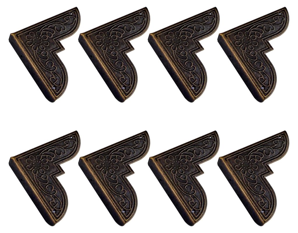 Eckenschutz für Tische, Kantenschutz aus Eisen, dekorativer Schutz für Möbel und Holzkisten (Antik-Bronze)