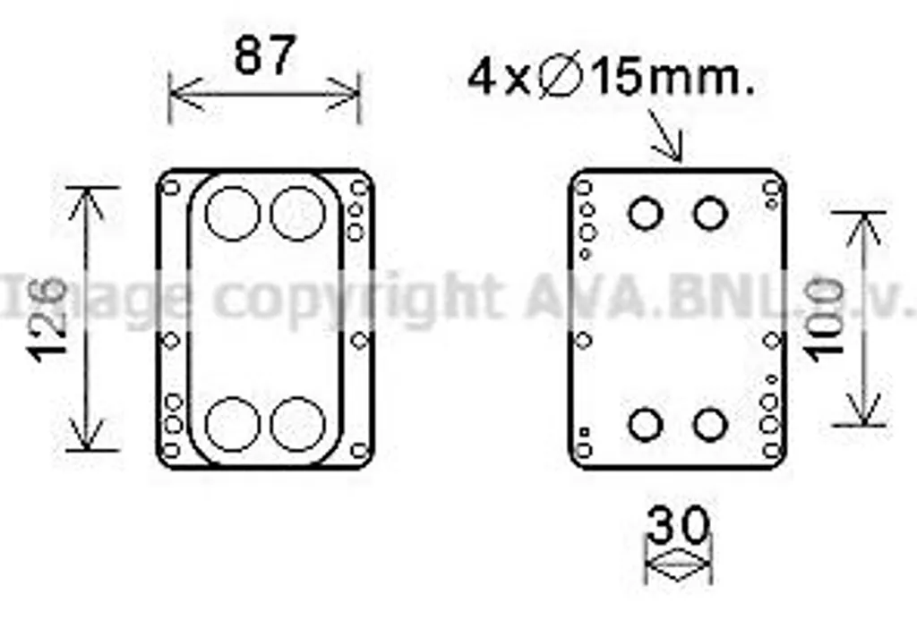 Refroidisseur d'huile moteur AVA RT3631 OE 8200507878 pour Renault Megane