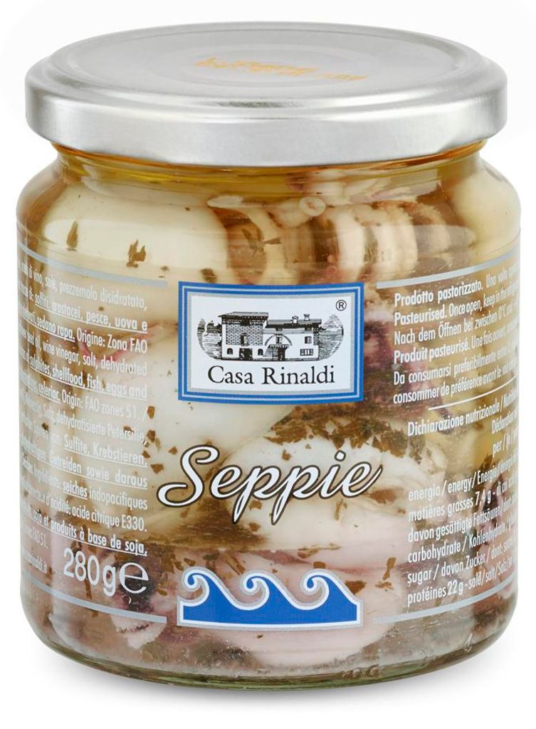 Casa Rinaldi seppioline in olio di girasole in vasetto 280g Immagine del prodotto 