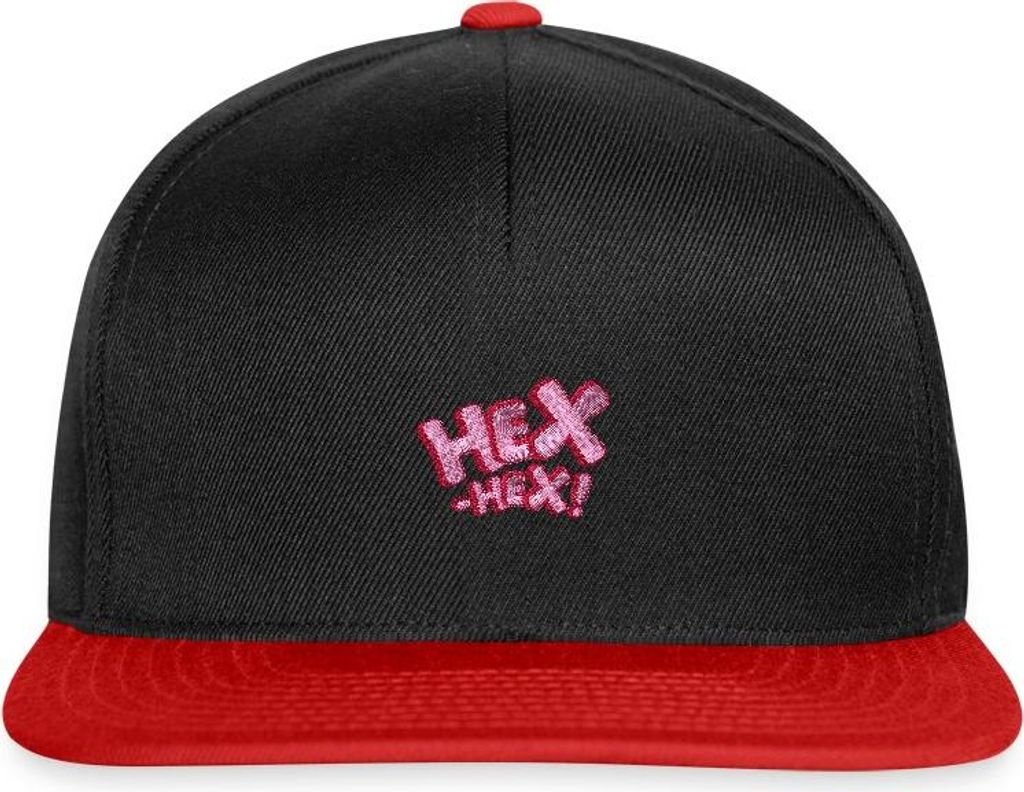 Spreadshirt Bibi Blocksberg Hex Hex Pink Stick Snapback Cap, One size, Schwarz/Rot
