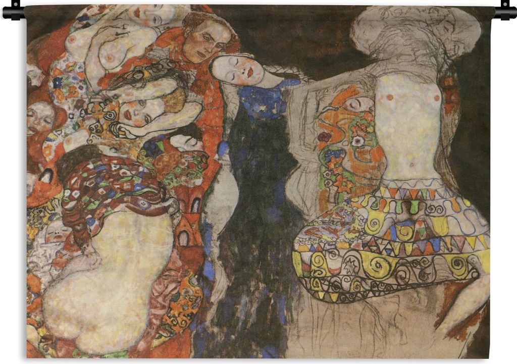 MuchoWow Wandteppich Wandbehang Das Gemälde der Braut - Gustav Klimt 120x90 cm Tapisserie Dekoration Wandtuch - Wohnen - Aufhänger für die Wand