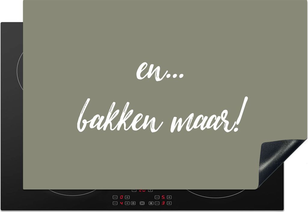 KitchenYeah Herdabdeckplatte Zitate - Backen - Und... Backen Sie! - Sprichwörter , 76x51cm, Küche Deko, Glaskeramikfeld Herdabdeckung, Abdeckpl...