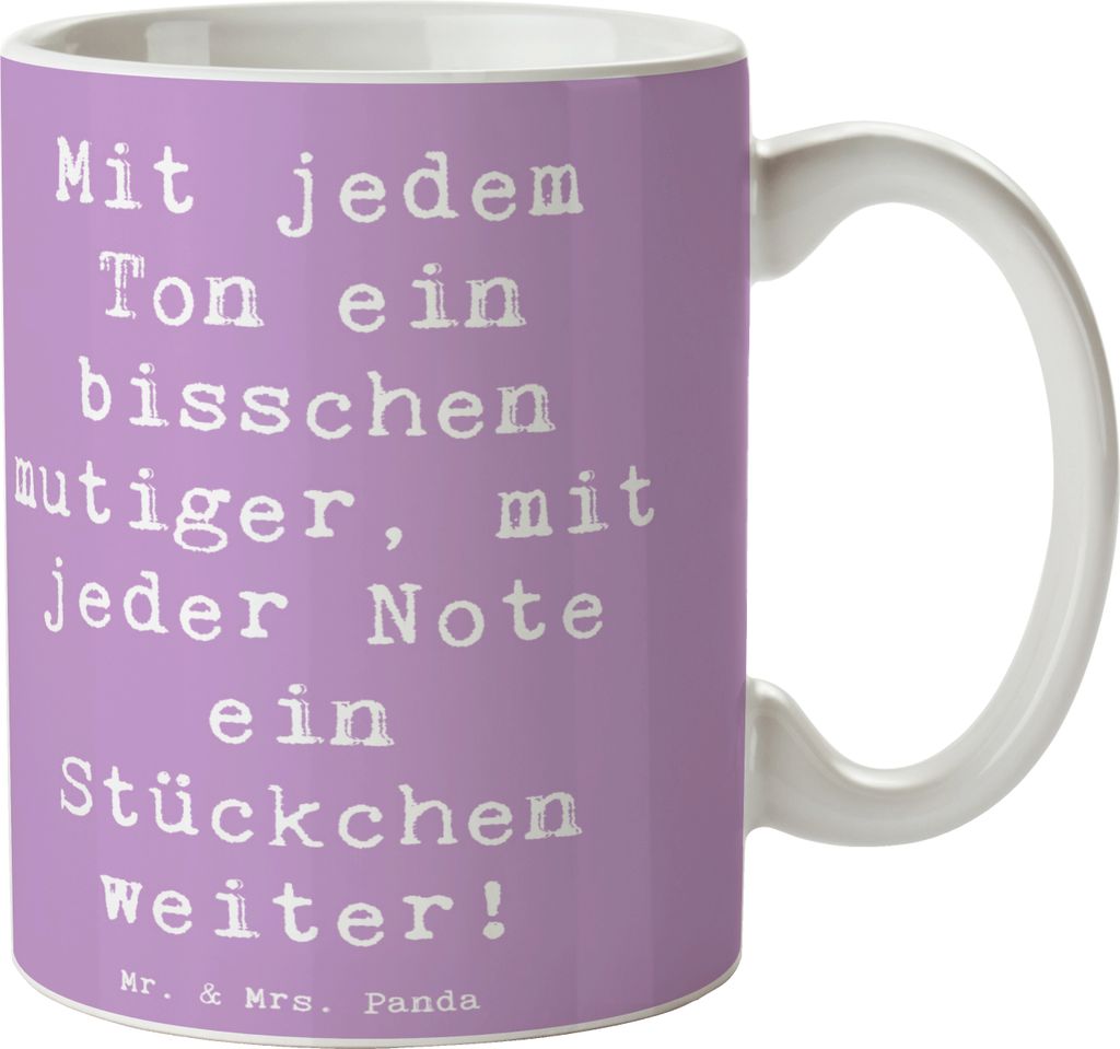Mr. & Mrs. Panda Kaffeetasse Spruch Ein neues Musikinstrument lernen - Lavendeltraum - Geschenk, Abenteuer, Trost, handgefertigt, Inspiration, Tass...