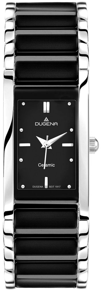 Dugena Damen-Uhr Quadra Ceramica Schwarz Quarz Produktbild 