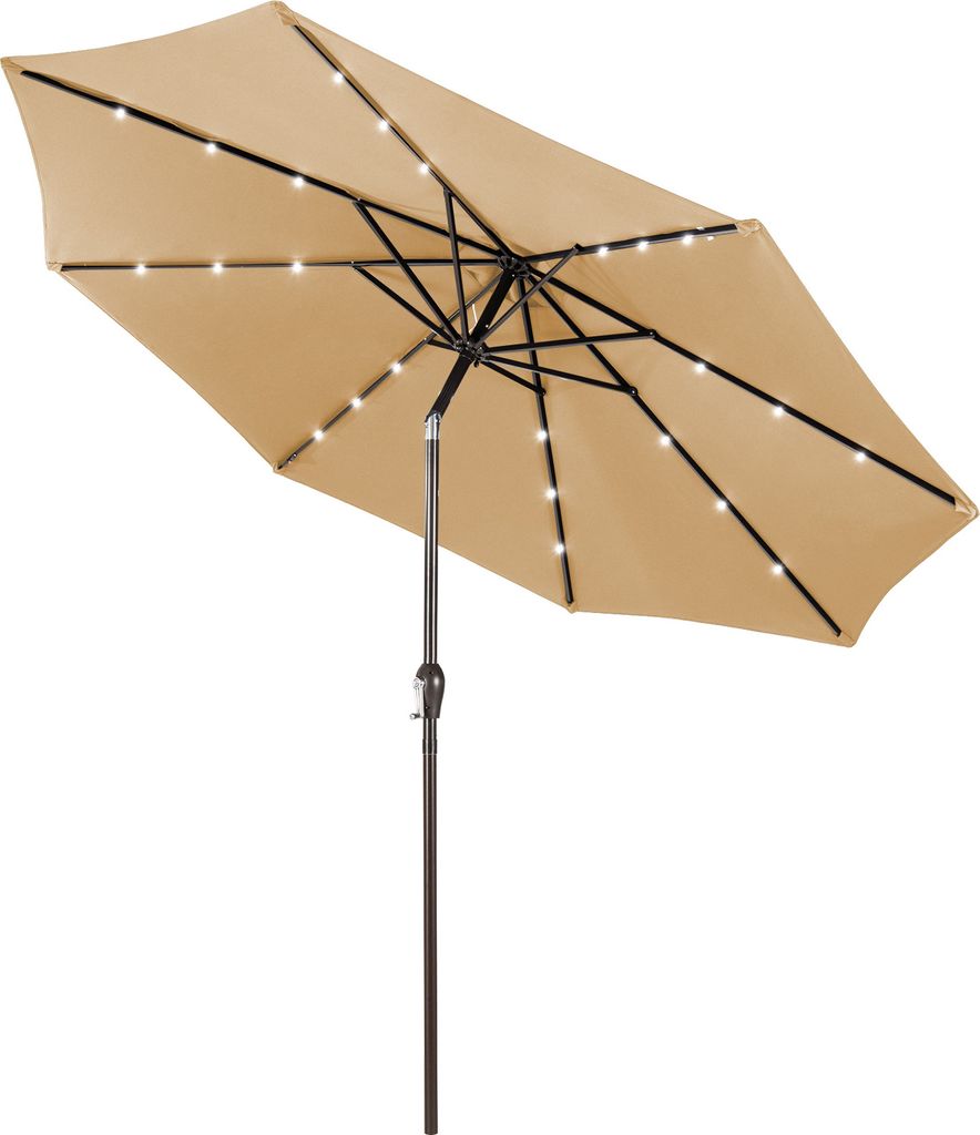 COSTWAY 300cm Sonnenschirm mit Solar-LED-Beleuchtung Produktbild