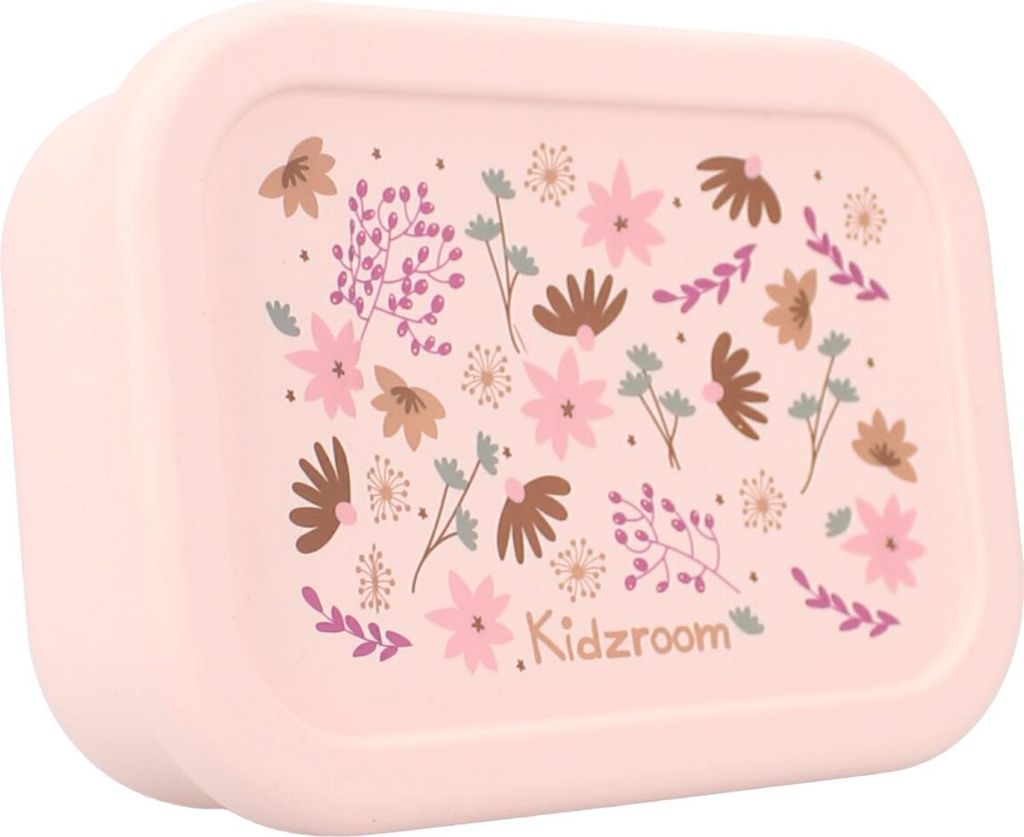 Kidzroom Brotdose Blumen rosa Silikon Lunchbox für Kinder