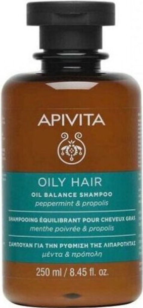 Apivita Oil Balance Shampoo Tiefenreinigungsshampoo für fettige Kopfhaut 250 ml
