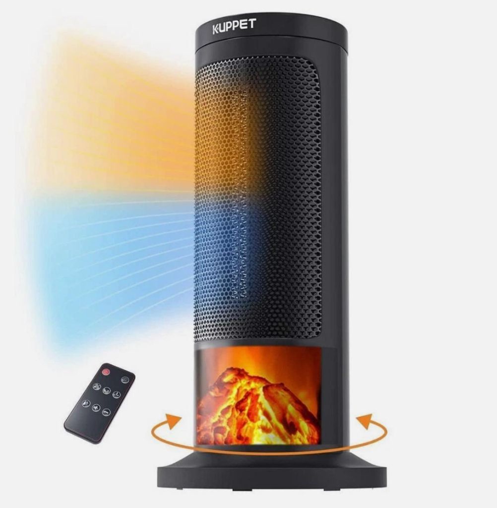 Freistehender Elektrischer Kamin Innenheizungs Feuer Effekt mit Digitaler 1500W